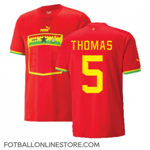 Billige Ghana Thomas Partey #5 Bortetrøye VM 2022 Kortermet